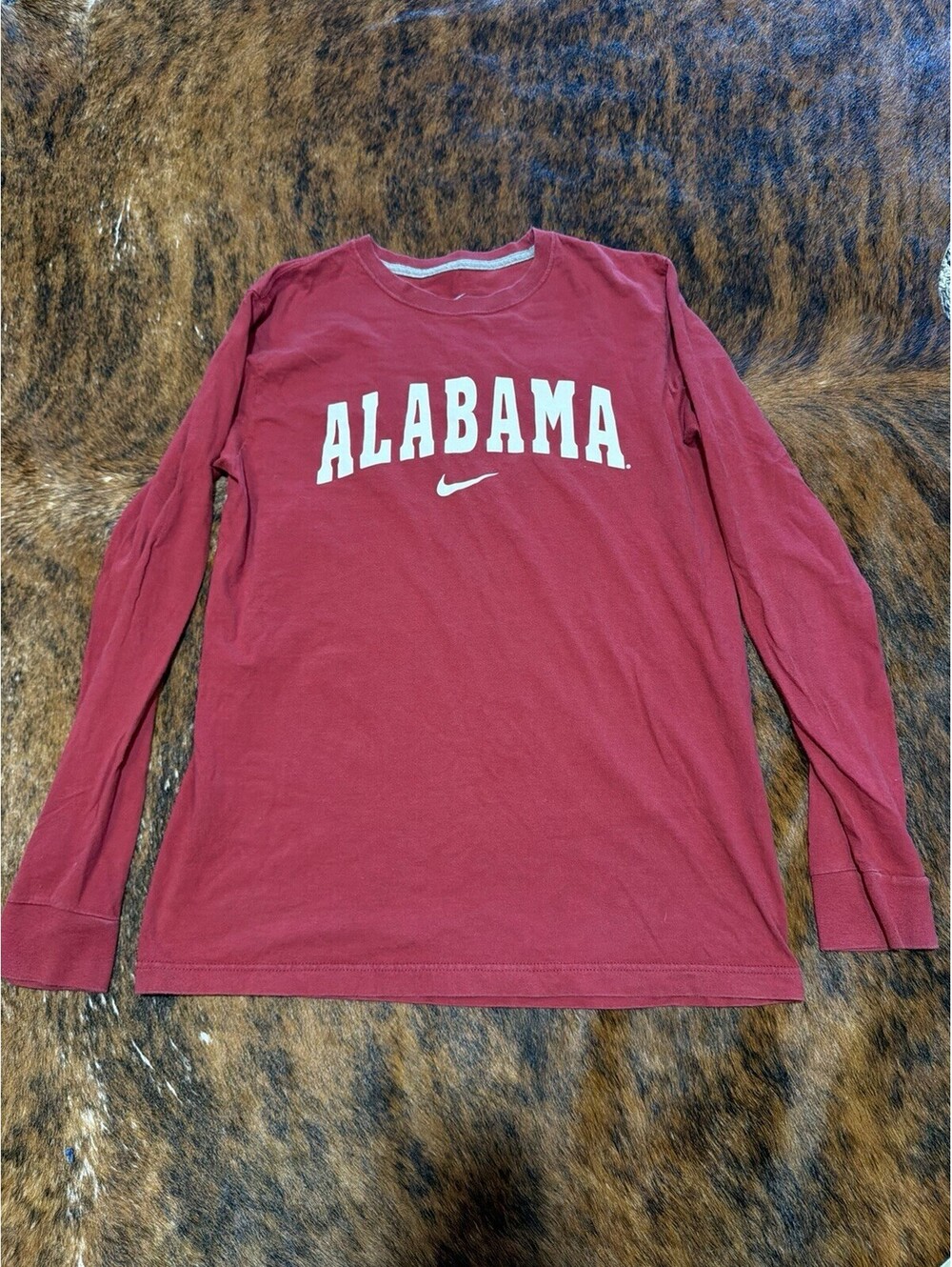 Nike Alabama Crimson Tide Long Sleeve Shirt Red Medium Regular Fit Roll Tide